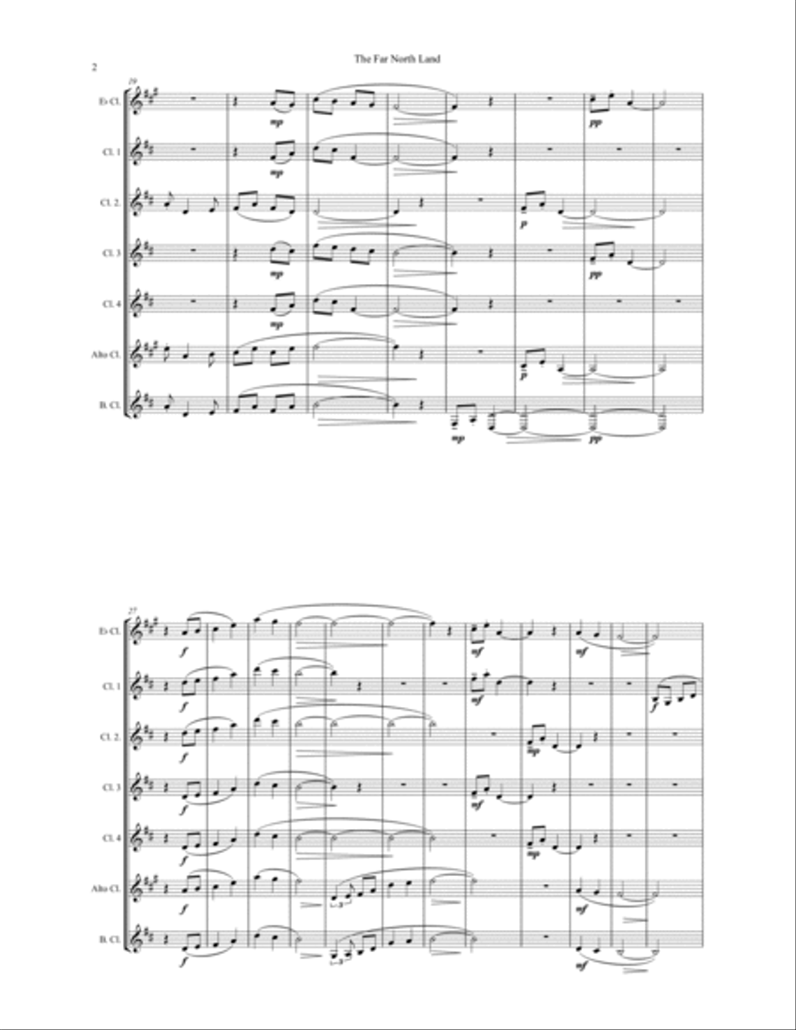 The Far North Land: Passages for Clarinet Choir Clarinet Choir scores gallery preview page 3