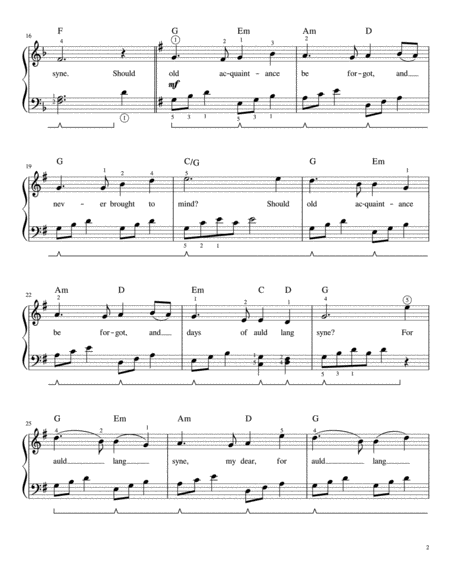 Auld Lang Syne (Easy Piano)