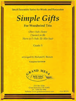 Simple Gifts For Woodwind Trio Cl/Ob/Horn Grade 3