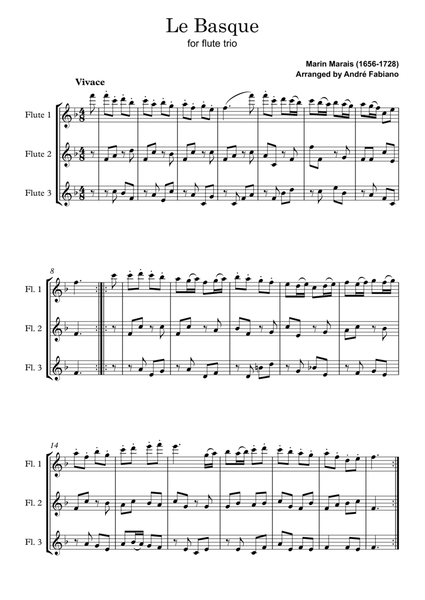 Marin Marais - Le basque (flute trio)