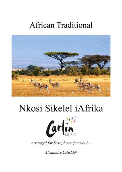 Nkosi Sikelel iAfrika, for Saxophone Quartet - Score & Parts image number null