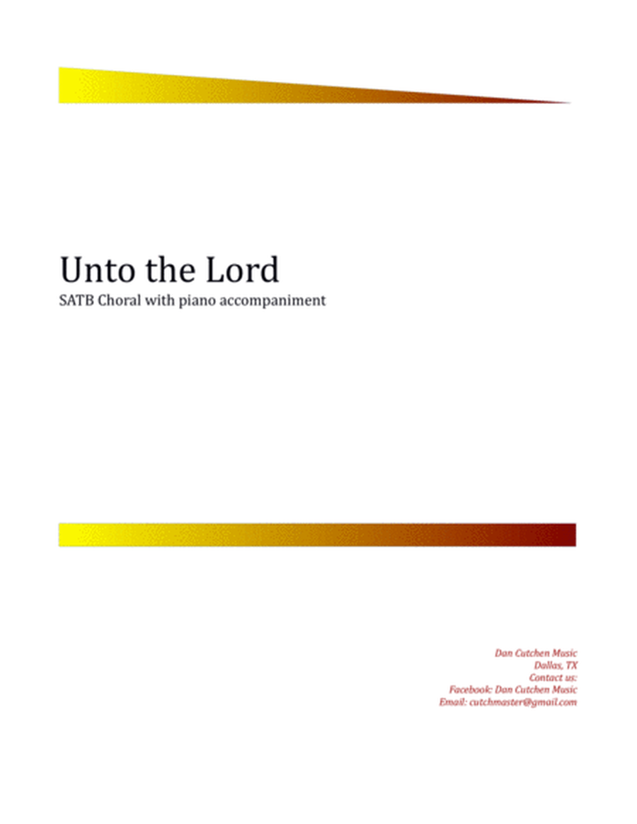 Choral - "Unto the Lord" SATB with piano image number null