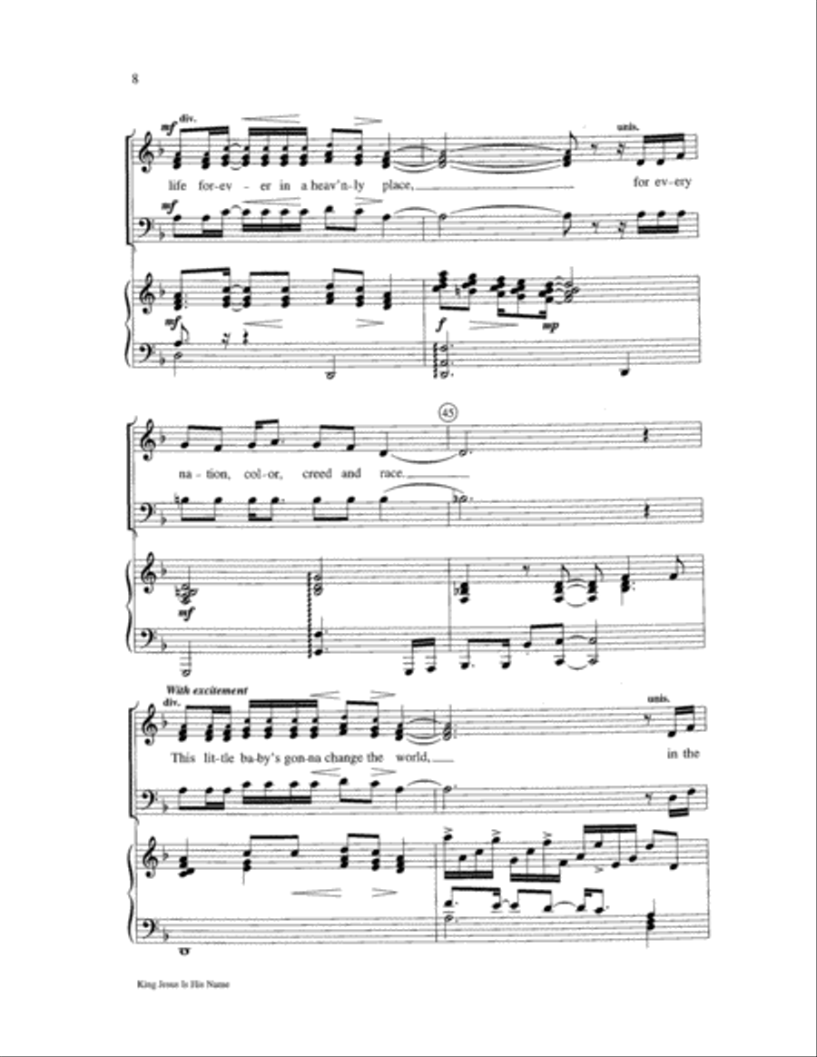 King Jesus Is His Name King Jesus Is His Name 3-Part scores gallery preview page 8