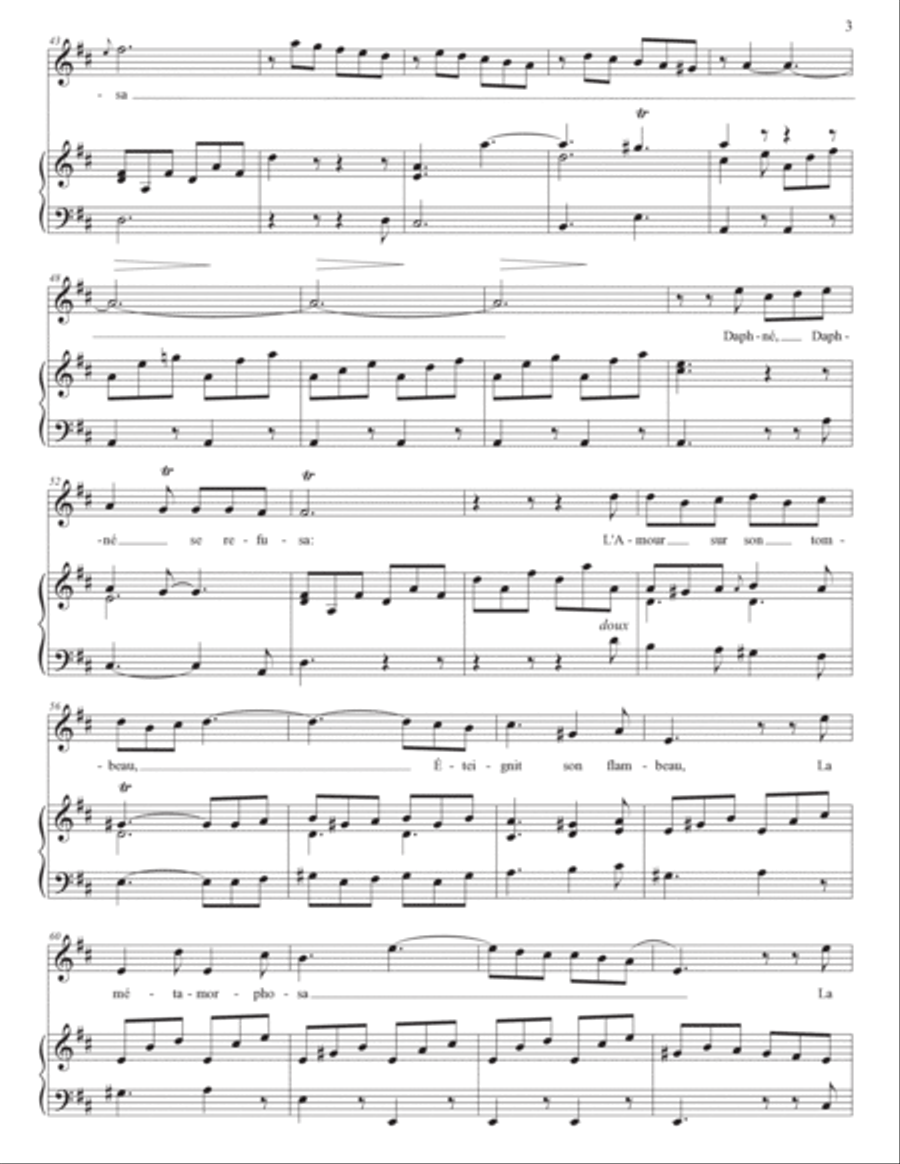 RAMEAU: Aux langueurs d’Apollon (transposed to D major, D-flat major, and C major) Voice scores gallery preview page 4