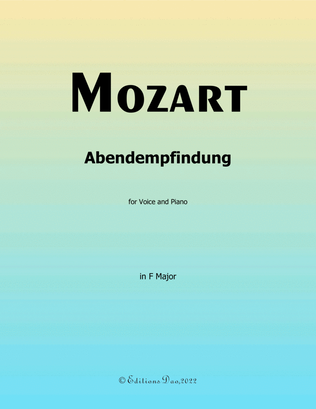 Book cover for Abendempfindung, by Mozart, in F Major