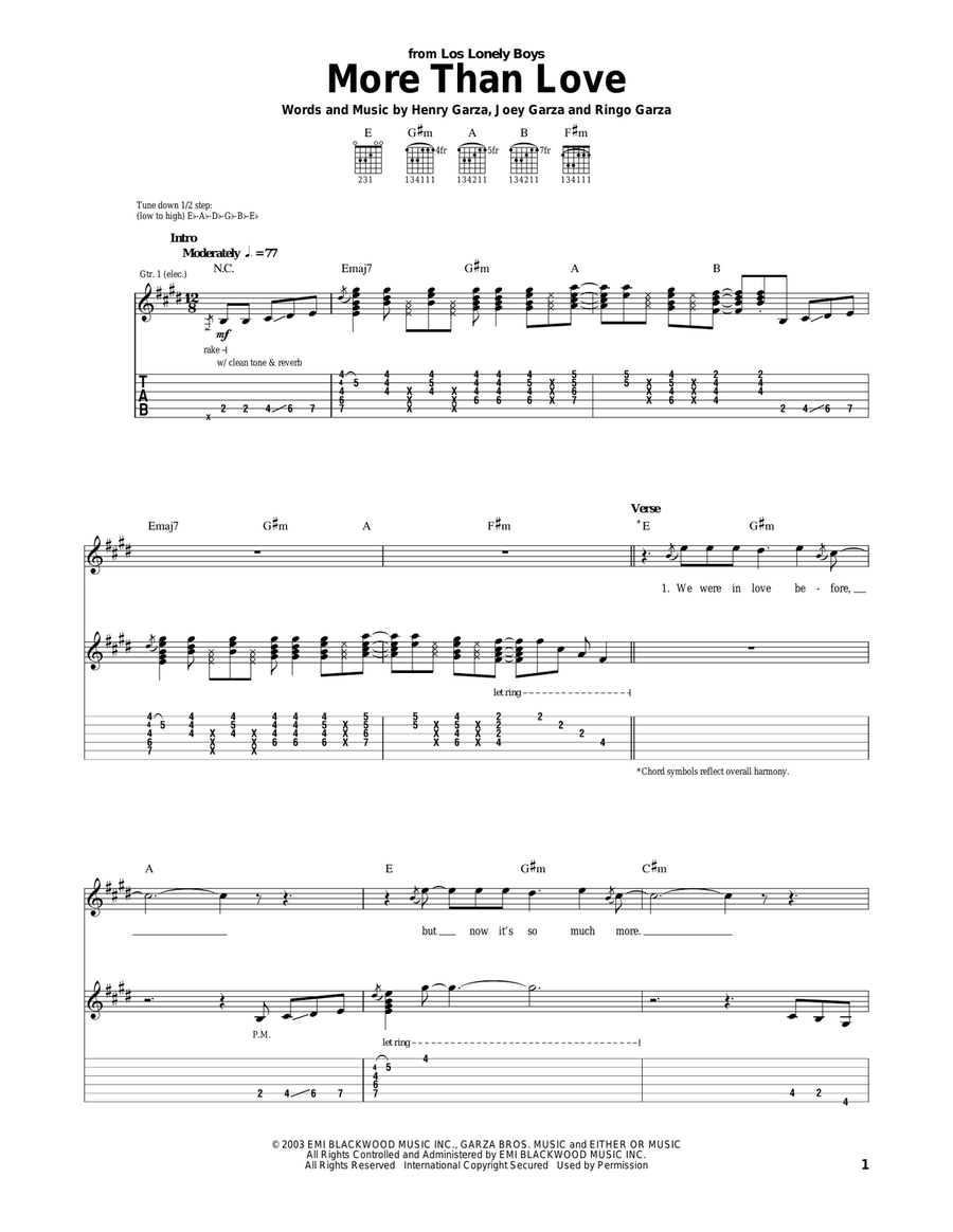 More Than Love More Than Love Acoustic Guitar scores gallery preview page 1