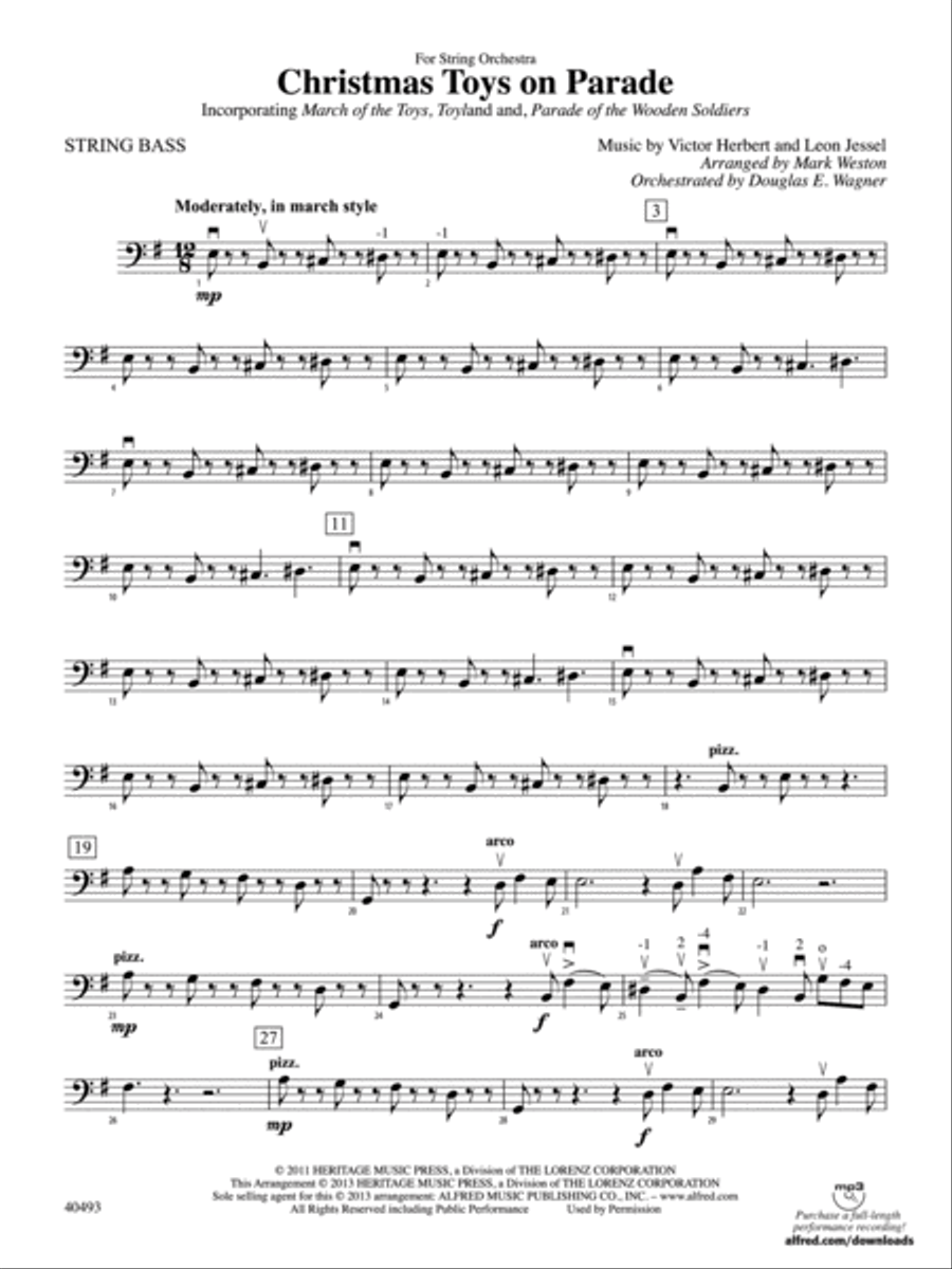 Christmas Toys on Parade: String Bass String Orchestra scores gallery preview page 1