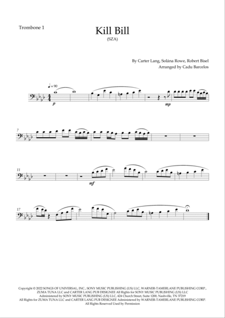 Kill Bill Trombone Duet scores gallery preview page 2