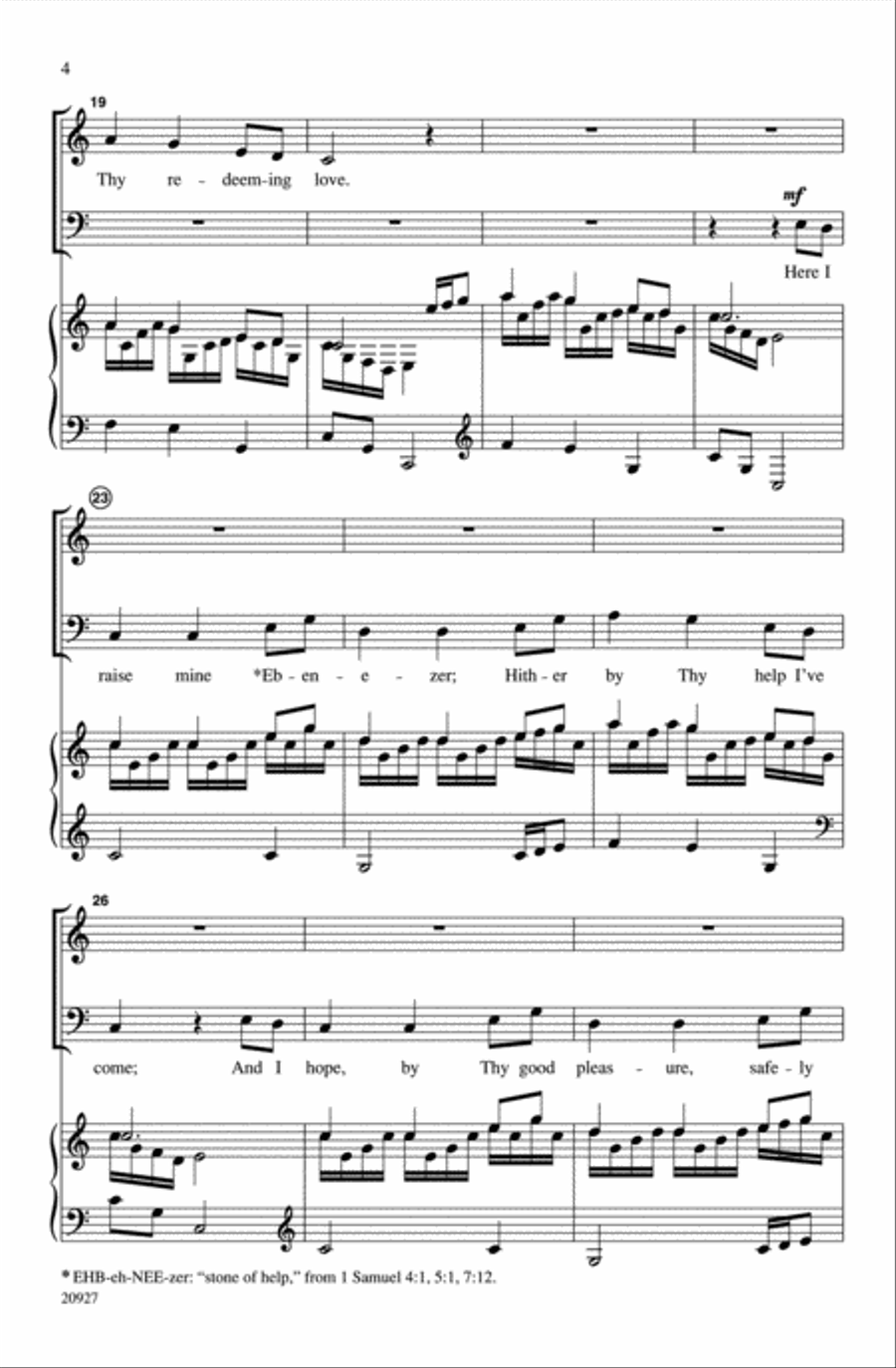 Come, Thou Fount of Every Blessing 3-Part scores gallery preview page 4