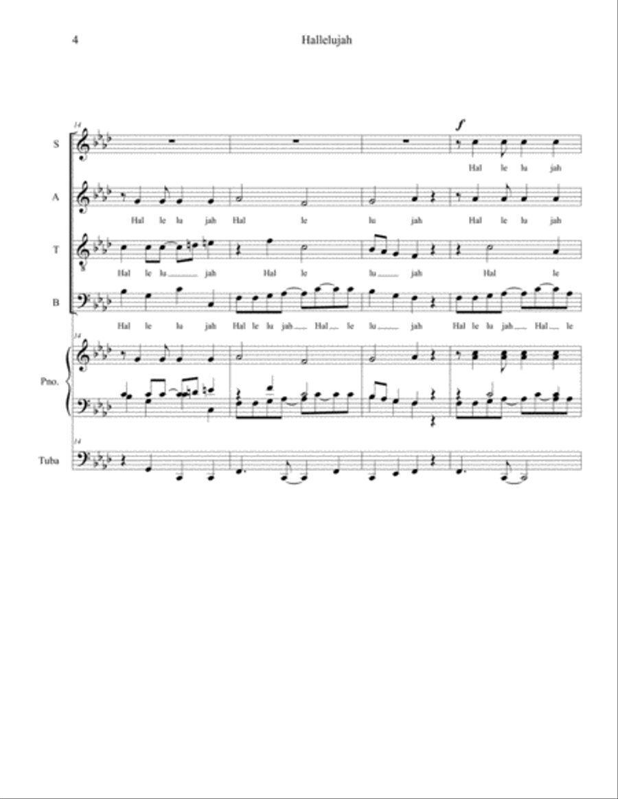 Hallelujah 4-Part scores gallery preview page 4
