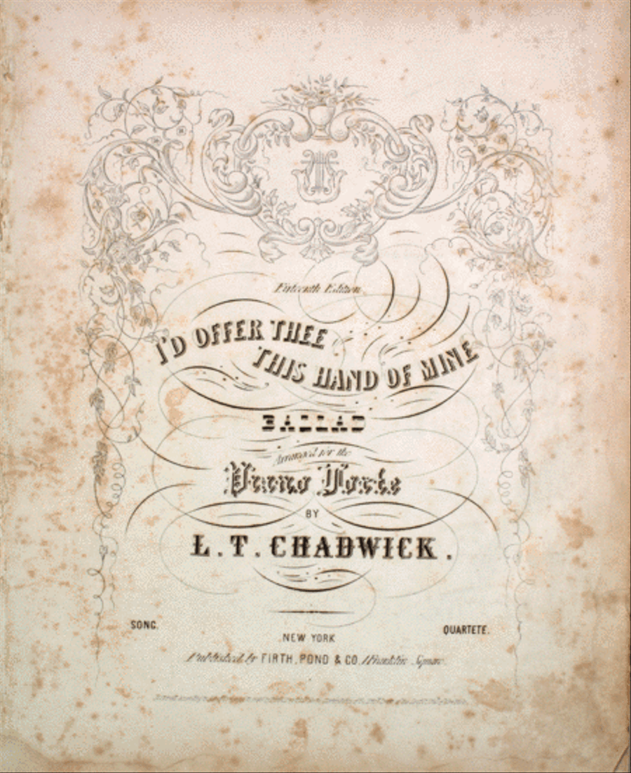 I'd Offer Thee This Hand of Mine. Ballad Voice scores gallery preview page 1