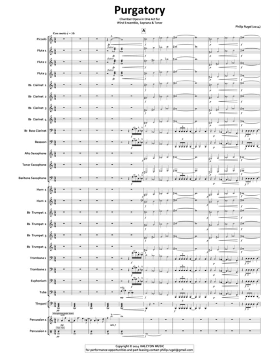 Purgatory, One-Act Opera for Wind Ensemble and Voices Concert Band scores gallery preview page 1
