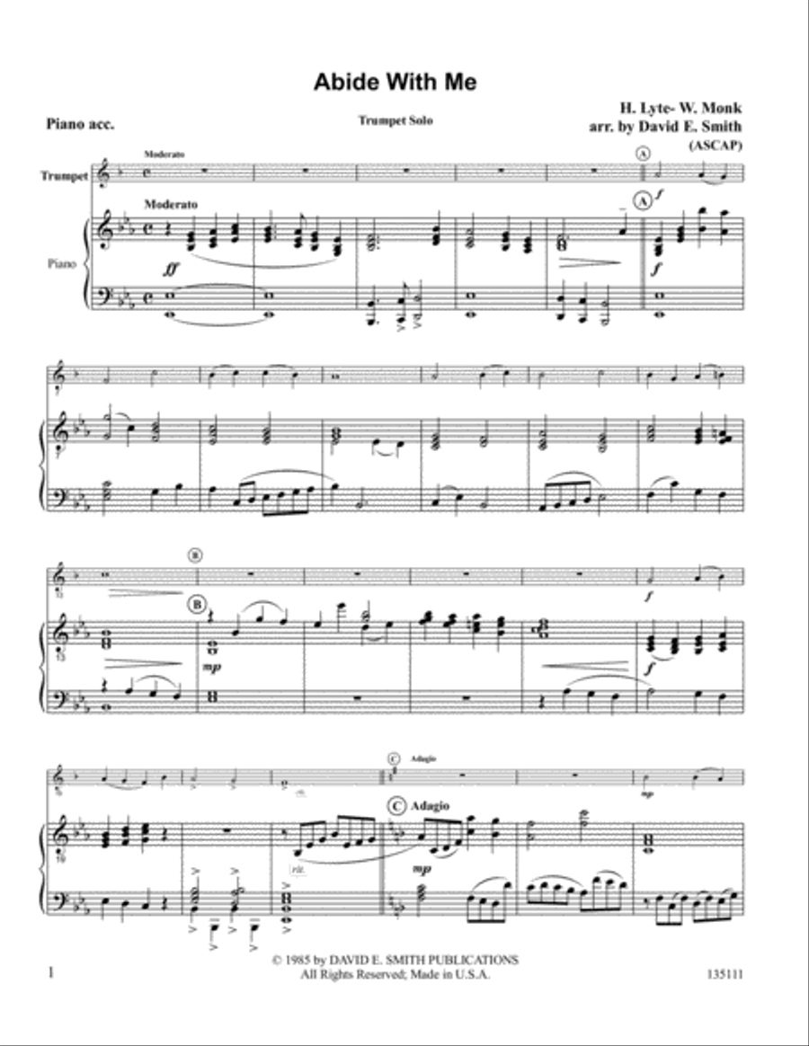 Abide With Me Cornet scores gallery preview page 1