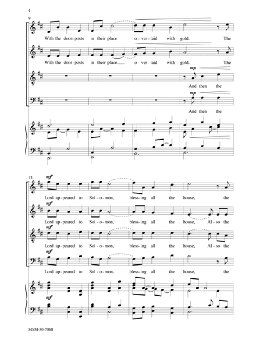 Come Dwell in Solomon's Walls 4-Part scores gallery preview page 2