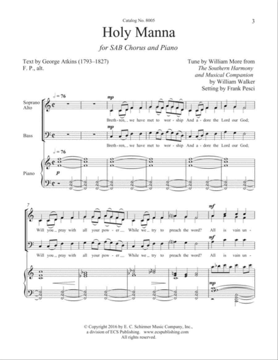 Holy Manna 3-Part scores gallery preview page 3