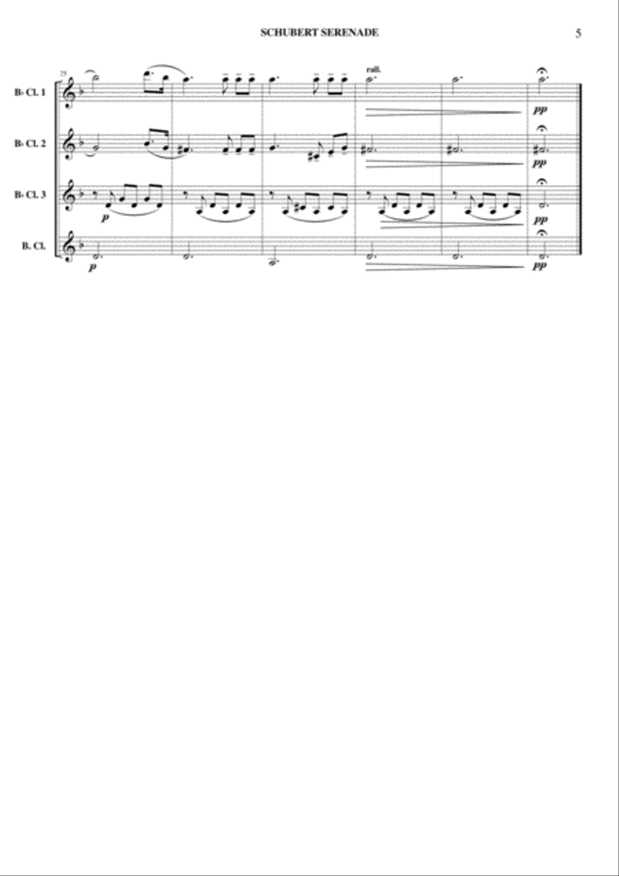 Schubert Serenade - Clarinet Quartet Clarinet Quartet scores gallery preview page 6