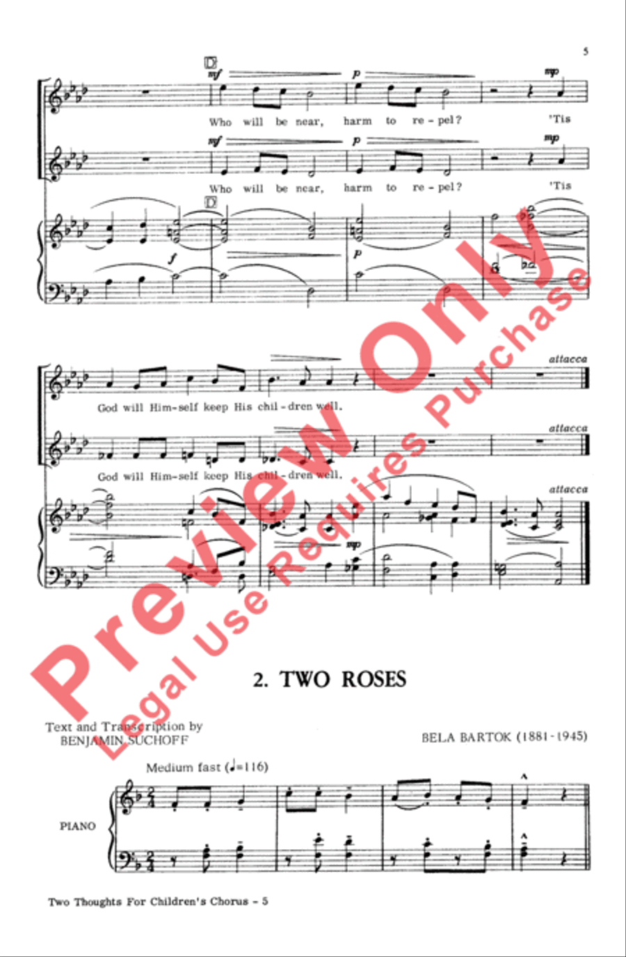 Two Thoughts for Children's Chorus 2-Part scores gallery preview page 4