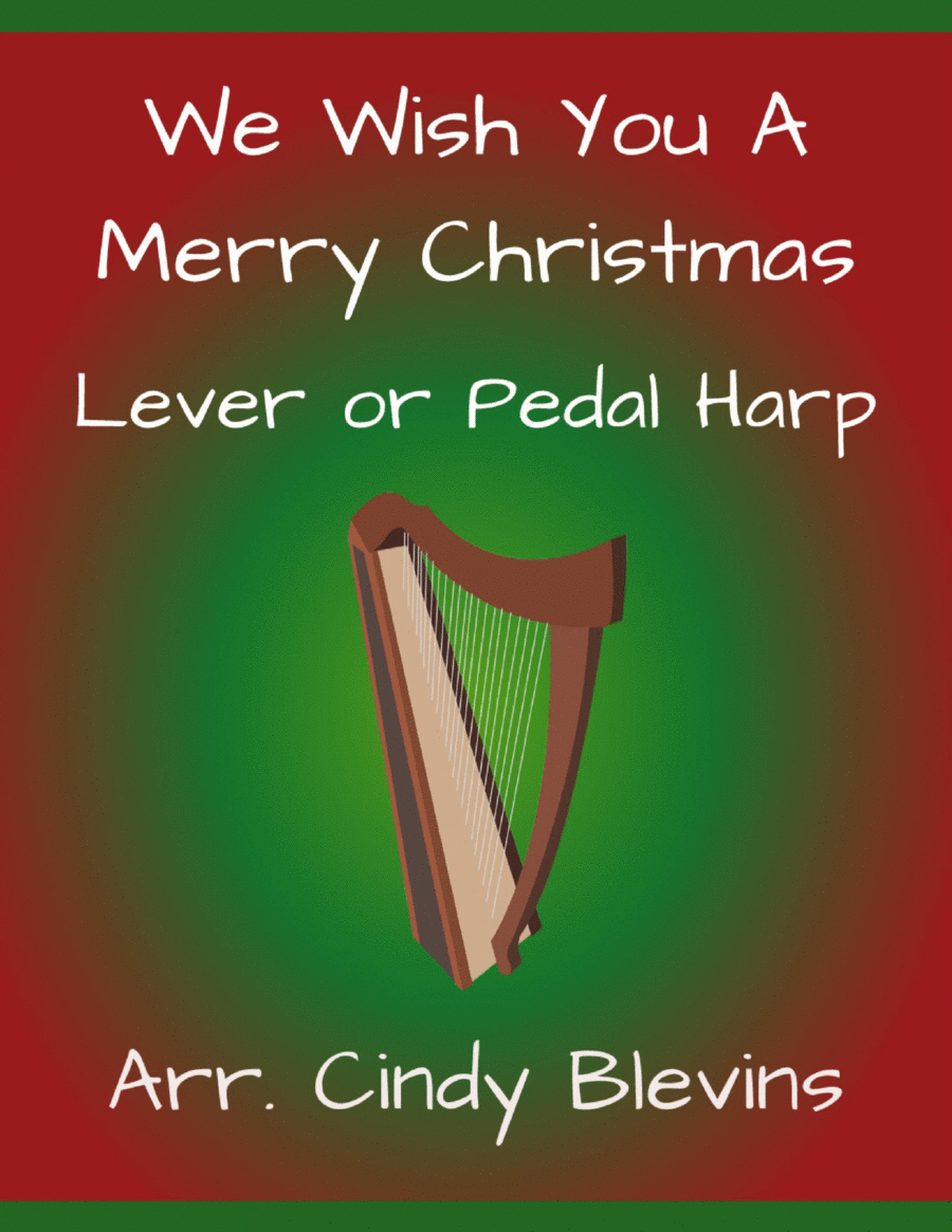 We Wish You a Merry Christmas, for Lever or Pedal Harp Pedal Harp scores gallery preview page 1