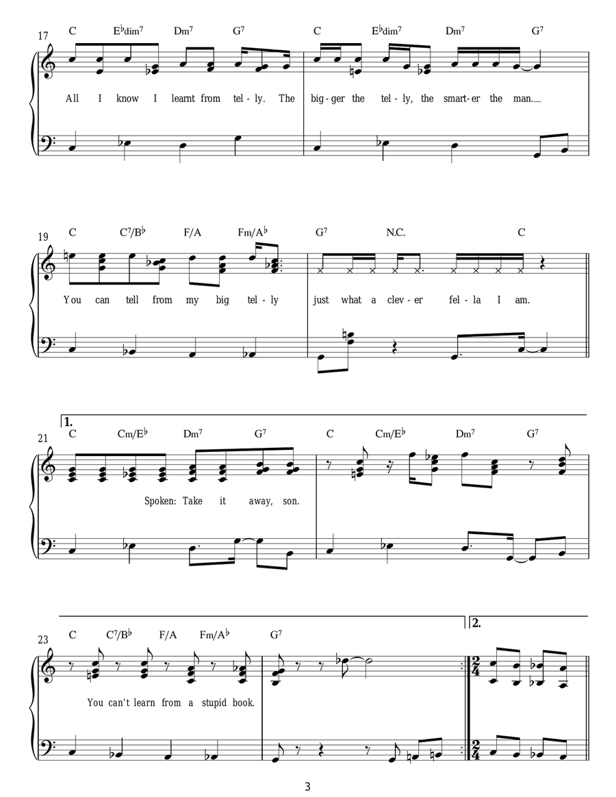 Telly ('From Matilda The Musical') Easy Piano scores gallery preview page 3