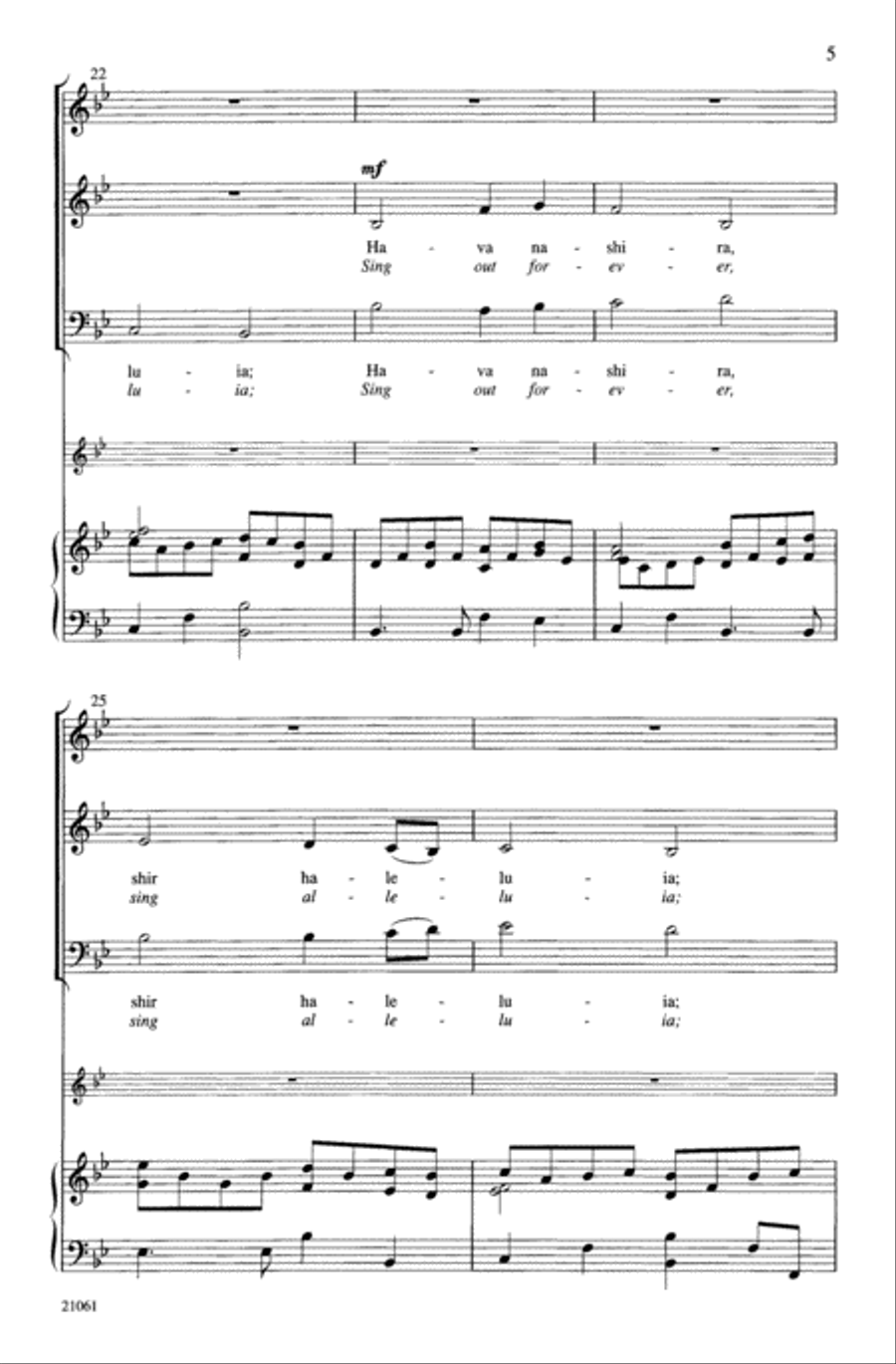 Hava Nashira (Let Us Sing Together) Choir scores gallery preview page 3