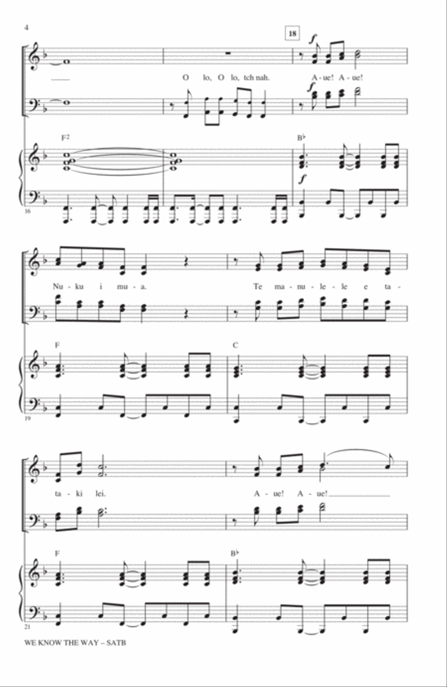 We Know The Way (from Moana) (arr. Roger Emerson) 4-Part scores gallery preview page 3