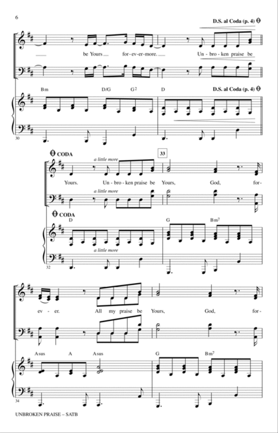 Unbroken Praise 4-Part scores gallery preview page 5