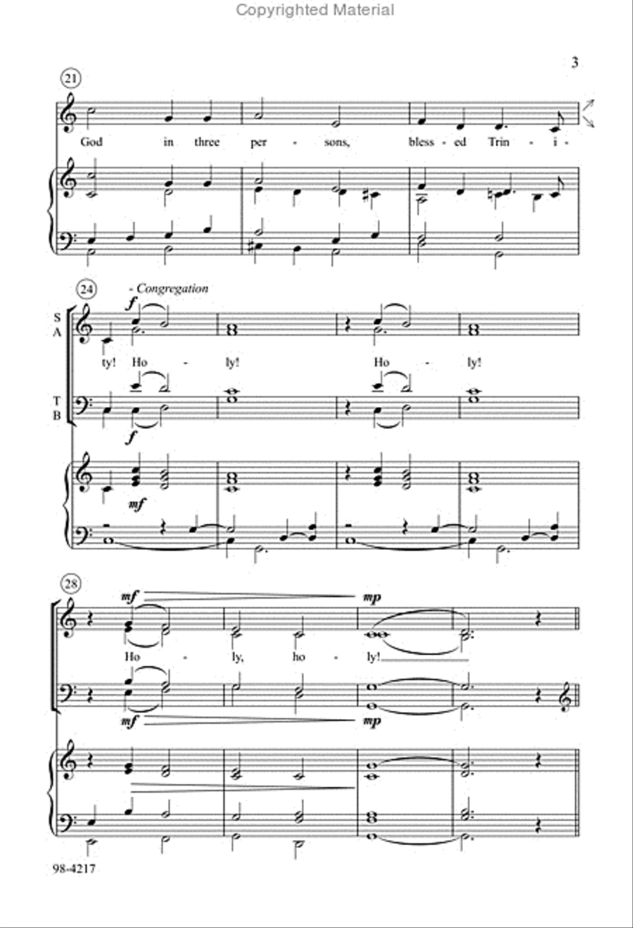 Holy, Holy, Holy (Behnke) 4-Part scores gallery preview page 4