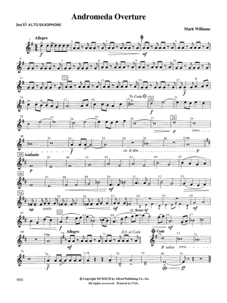 Andromeda Overture: 2nd E-flat Alto Saxophone