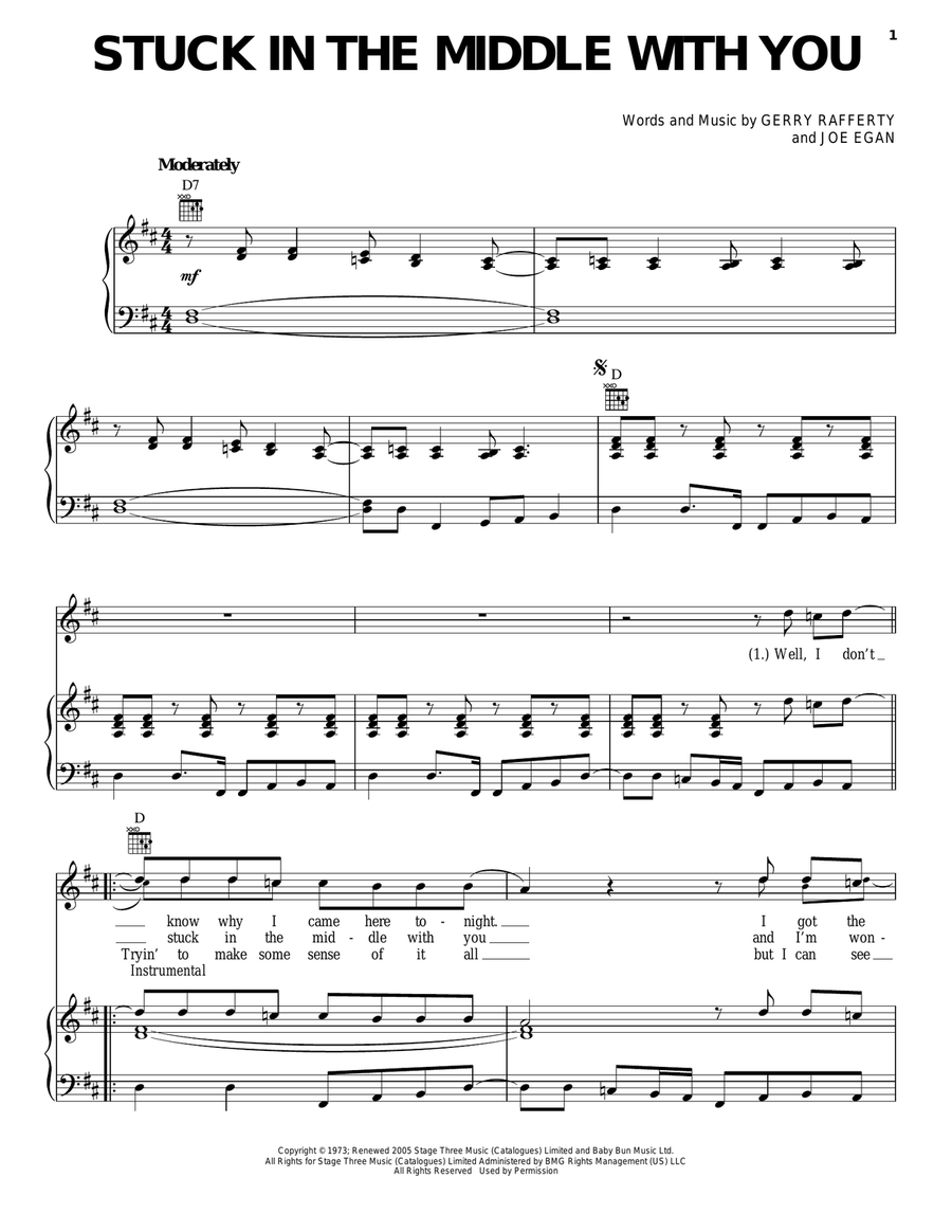 Stuck In The Middle With You Acoustic Guitar scores gallery preview page 1
