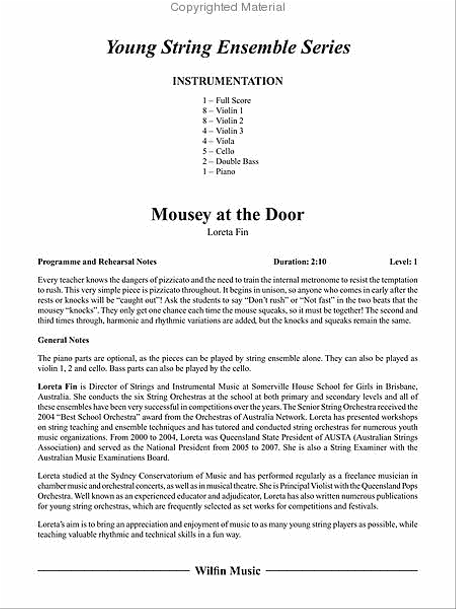 Mousey at the Door String Orchestra scores gallery preview page 2