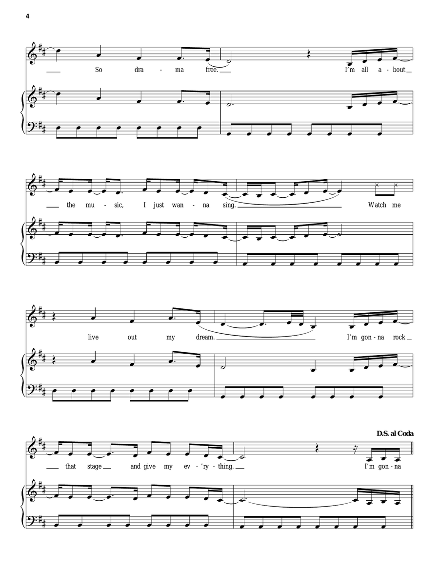 Brand New Day (from Camp Rock 2) Piano, Vocal, Guitar scores gallery preview page 4