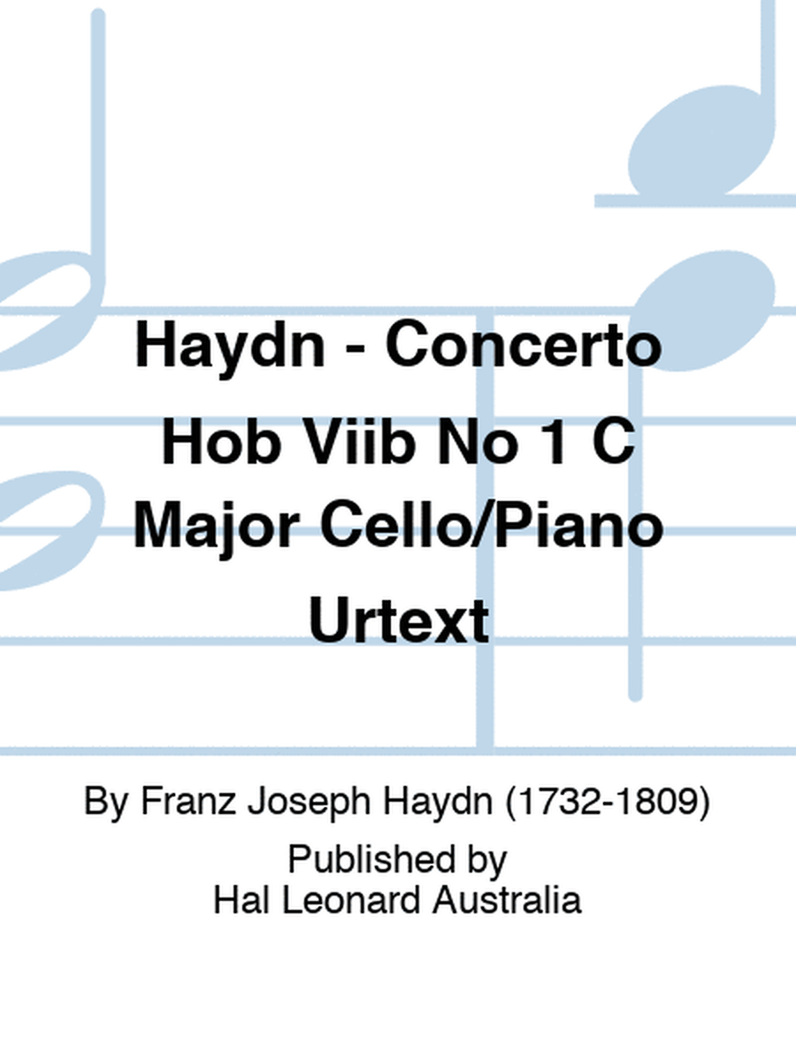 Haydn - Concerto Hob Viib No 1 C Major Cello/Piano (Dnu Sub)