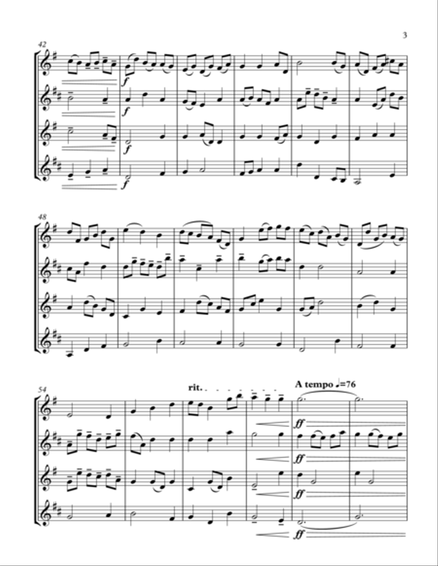 Be Thou My Vision (sax quartet) Saxophone Quartet scores gallery preview page 3