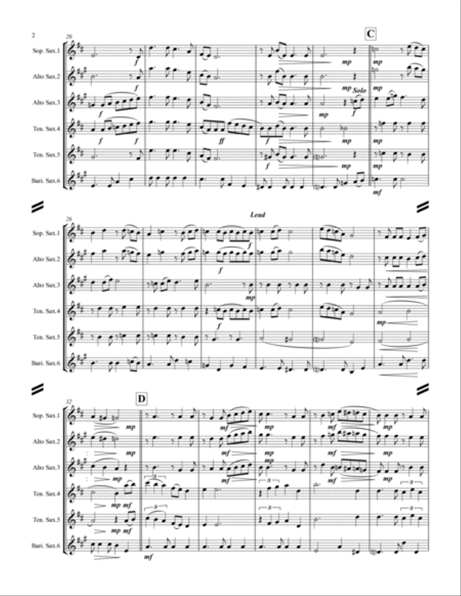 Merry Christmas, Darling Merry Christmas, Darling Saxophone Quintet scores gallery preview page 3
