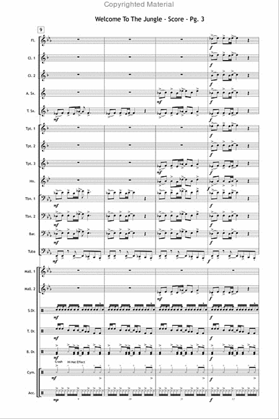 Welcome to the Jungle Welcome to the Jungle Marching Band scores gallery preview page 4