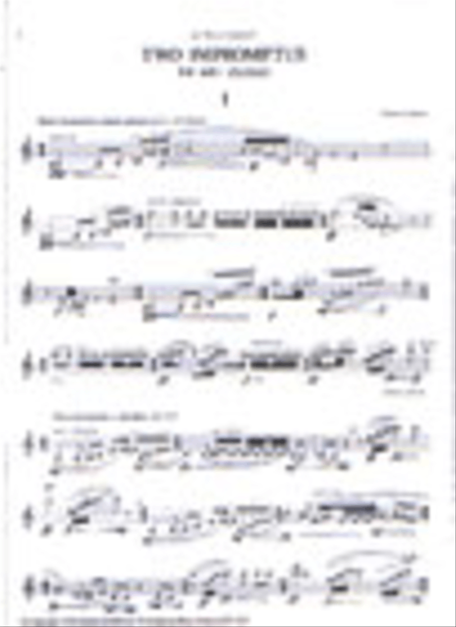 Two Impromptus for Solo Clarinet Clarinet Solo scores gallery preview page 1