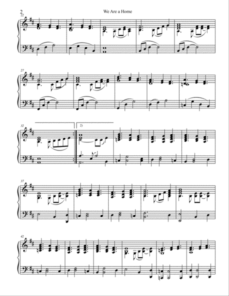 We Are a Home Piano Solo scores gallery preview page 3