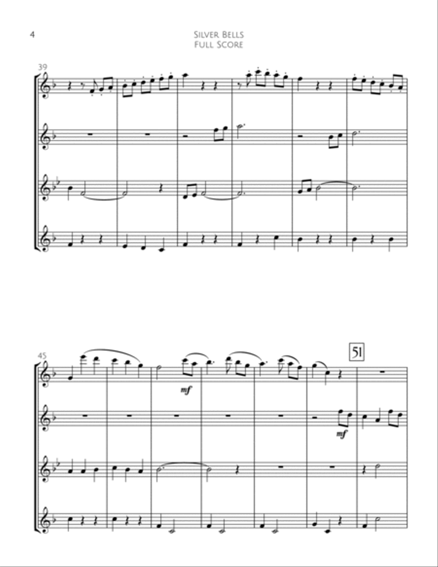 Silver Bells Woodwind Quartet scores gallery preview page 5