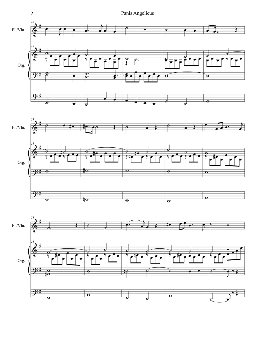 Panis Angelicus (for Flute or Violin solo - Organ accompaniment) Panis Angelicus (for Flute or Violin solo - Organ accompaniment) Flute scores gallery preview page 3
