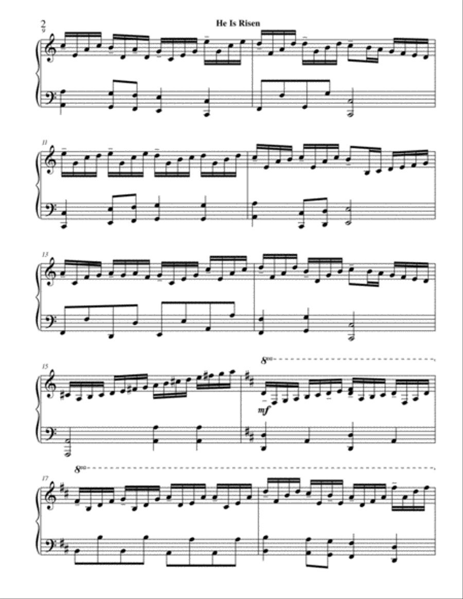 He Is Risen Piano Solo scores gallery preview page 2