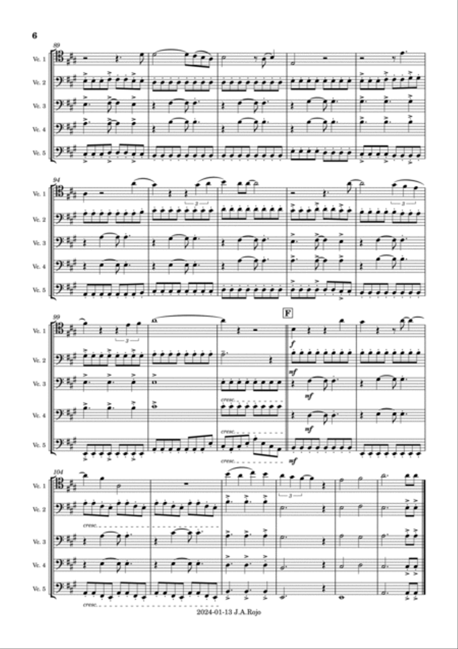I Was Born To Love You String Quintet scores gallery preview page 6