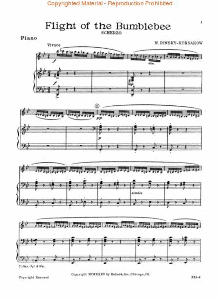 Flight of the Bumblebee Alto Saxophone scores gallery preview page 2