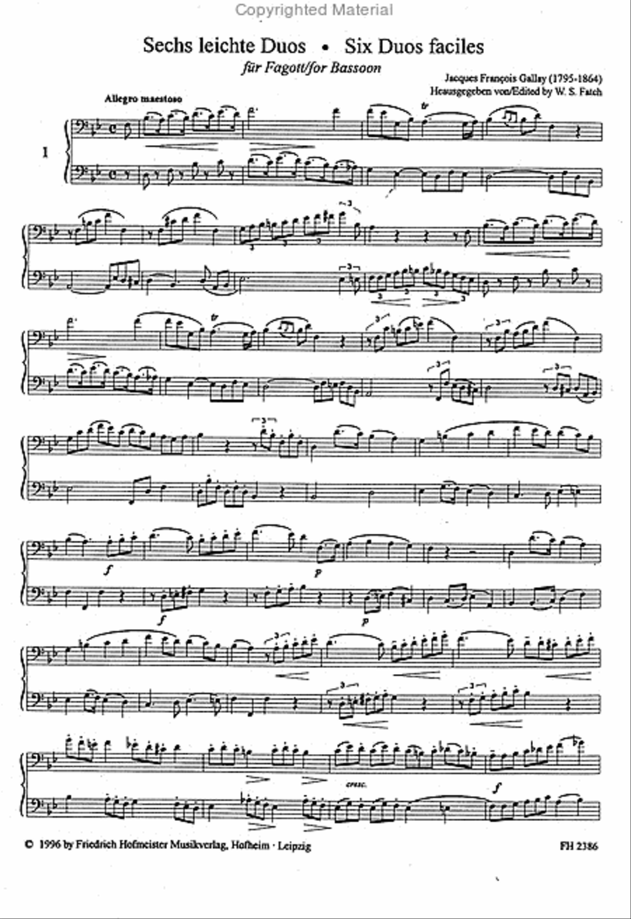 6 Duos faciles, op. 41 Bassoon scores gallery preview page 2