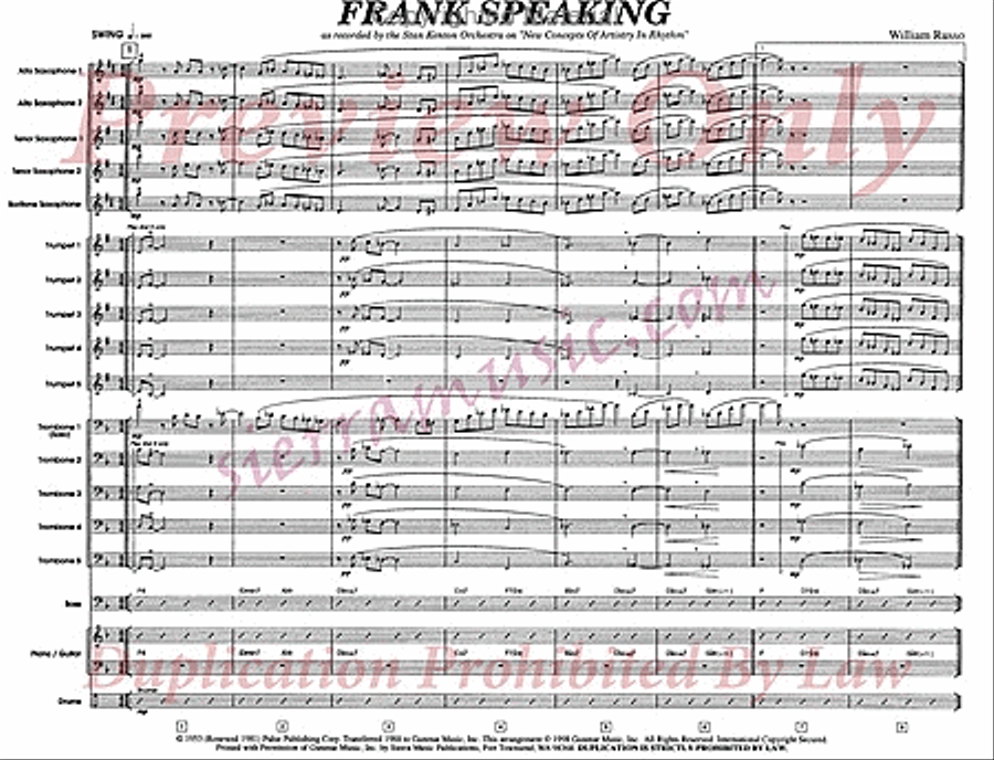 Frank Speaking Frank Speaking Jazz Ensemble scores gallery preview page 2