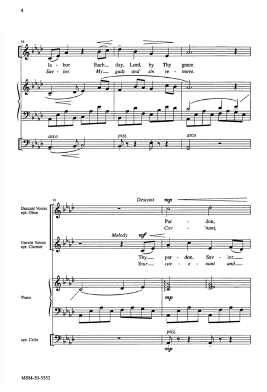 Thy Holy Wings (I Lift My Soul) Unison Choir scores gallery preview page 4