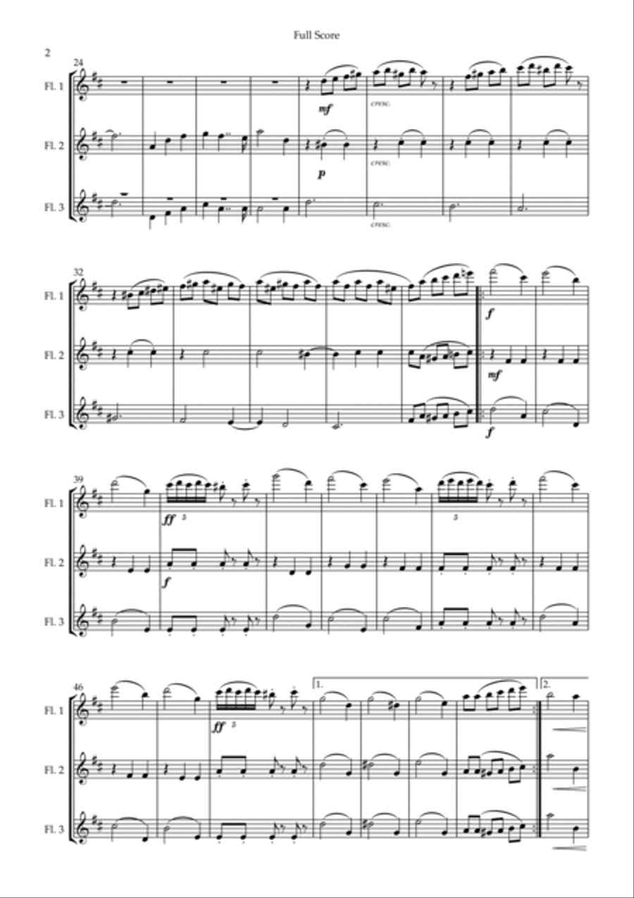 Waltz of The Flowers - from Nutcracker (P. I. Tchaikovsky) for Flute Trio Flute Trio scores gallery preview page 2
