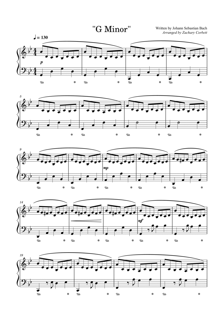 G Minor Easy Piano scores gallery preview page 1
