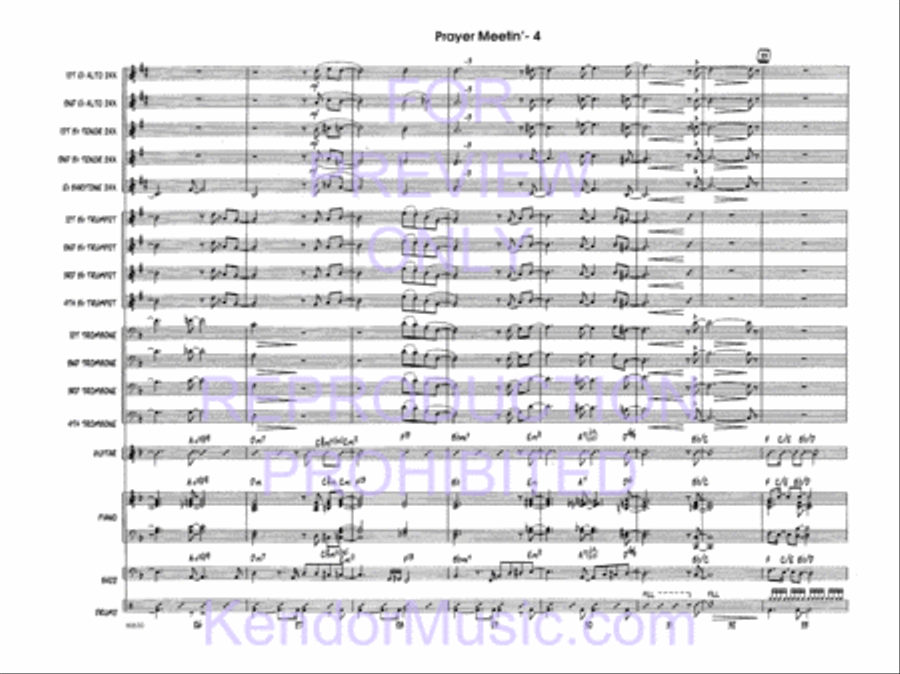 Prayer Meetin' (Full Score) Jazz Ensemble scores gallery preview page 6