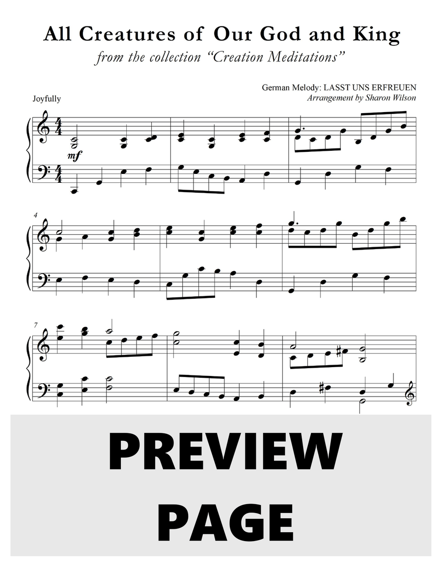 Creation Meditations (A Collection of LARGE PRINT, Two-page Arrangements for Solo Piano) Piano Solo scores gallery preview page 5
