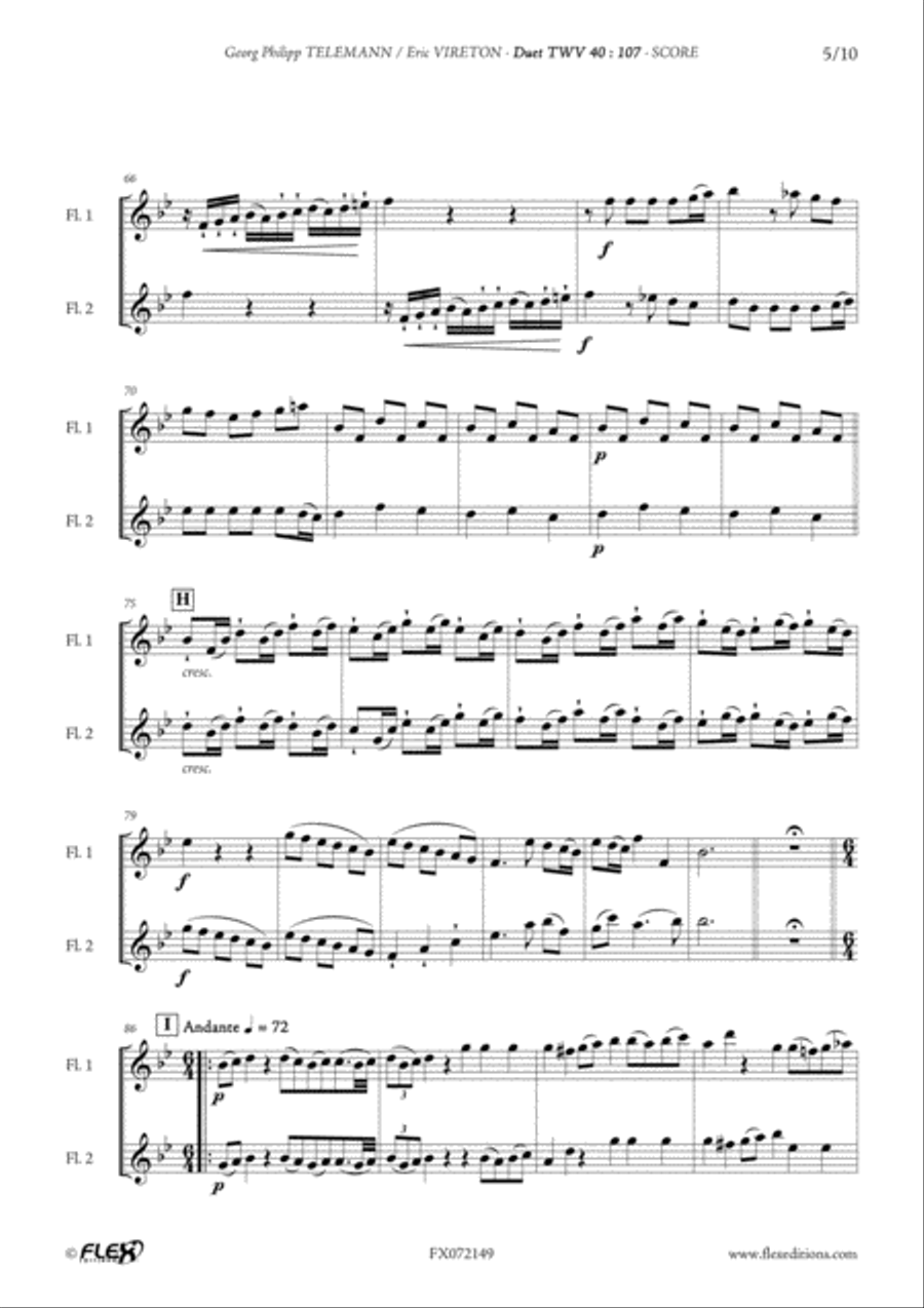 Duet TWV 40 : 107 Duet TWV 40 : 107 Flute Duet scores gallery preview page 5